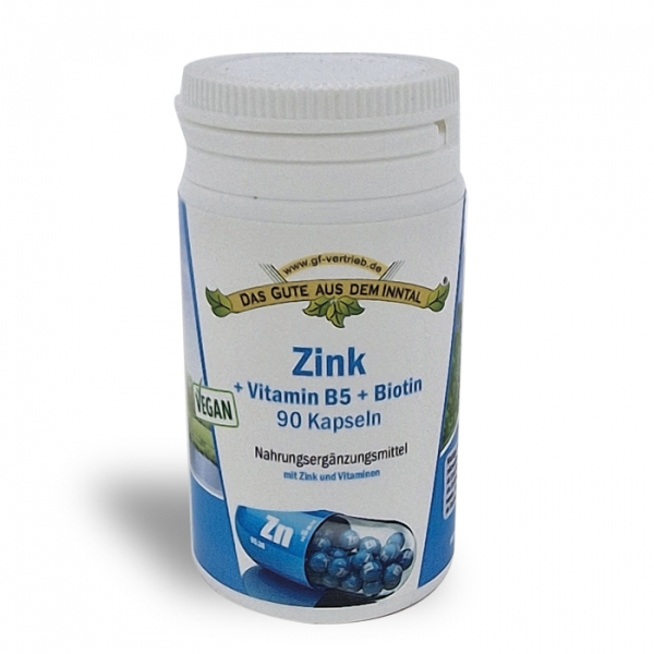 Zink + Vitamin B 5 + Biotin Kapseln 90 Stück